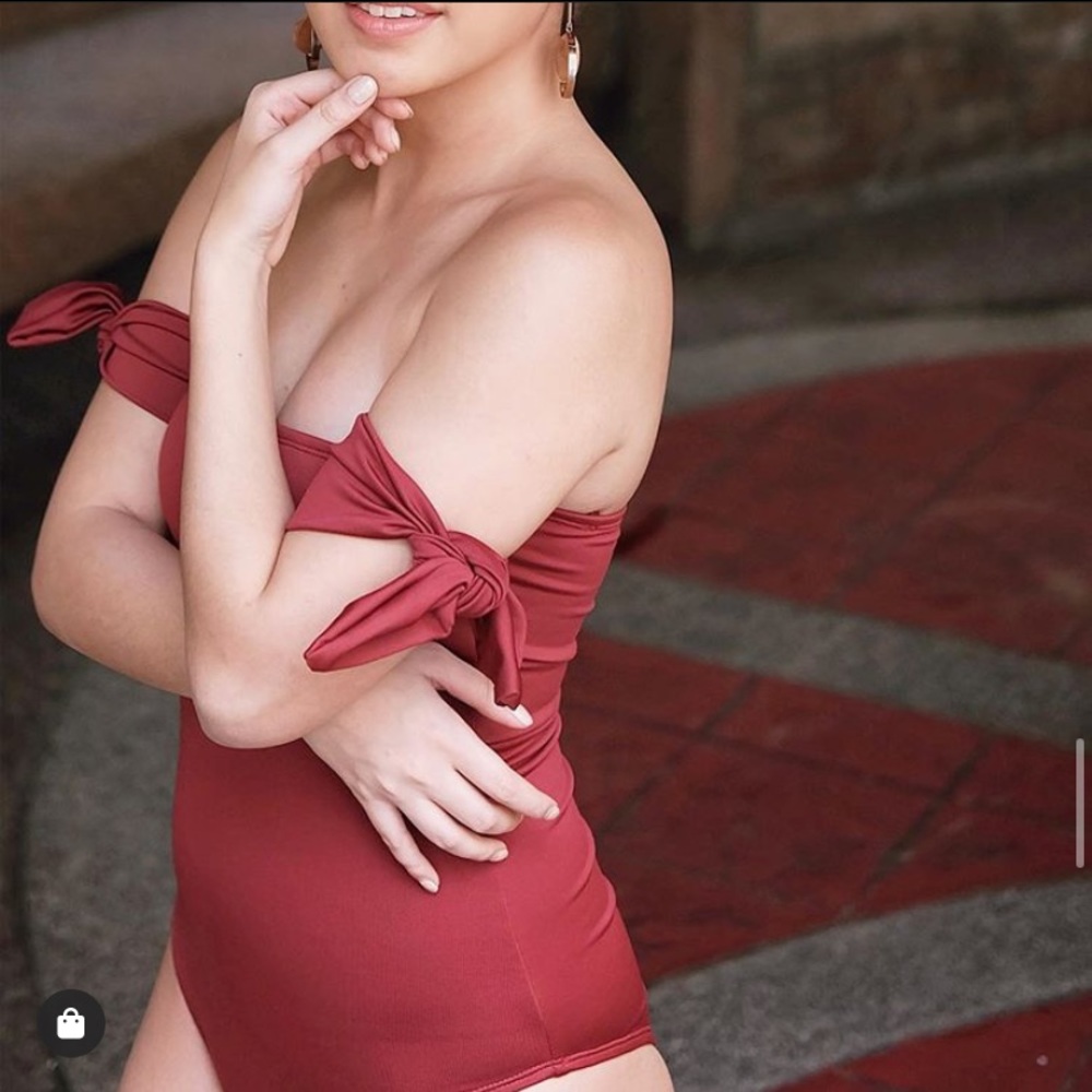 Maroon One Piece Swimsuit